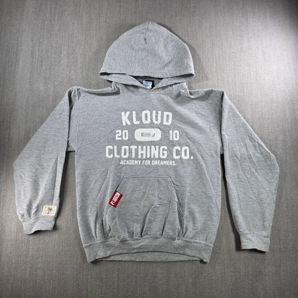 Kloud Clothing Co Hoodie Mens M Gray Academy for Dreamers Streetwear Pullover